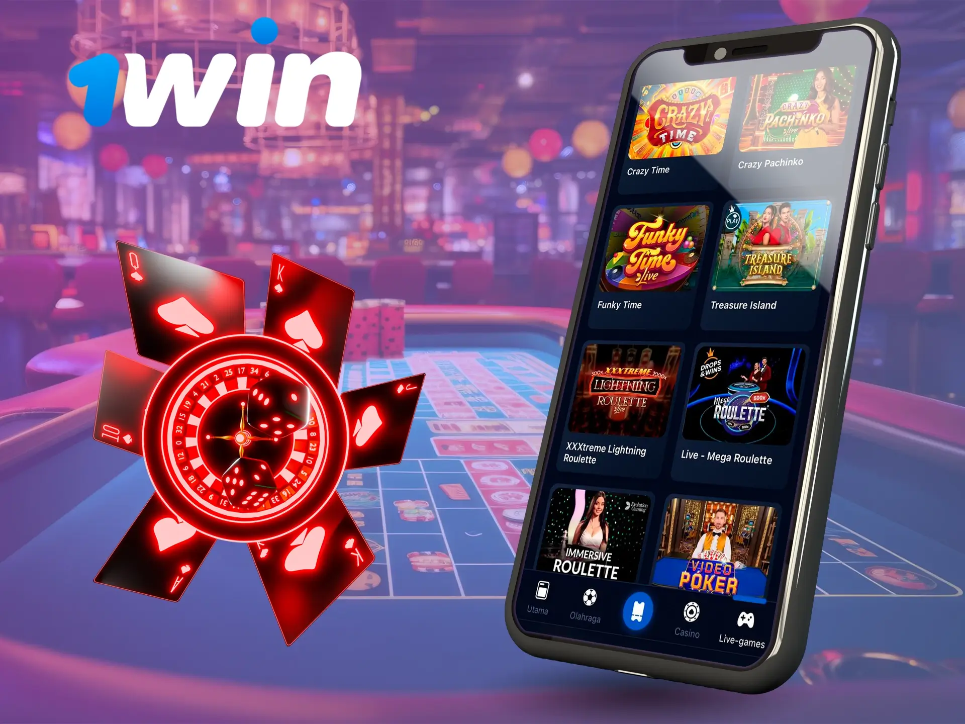 Tunjukkan kemampuan dan keahlian Anda saat bermain di 1Win Casino dengan dealer profesional.