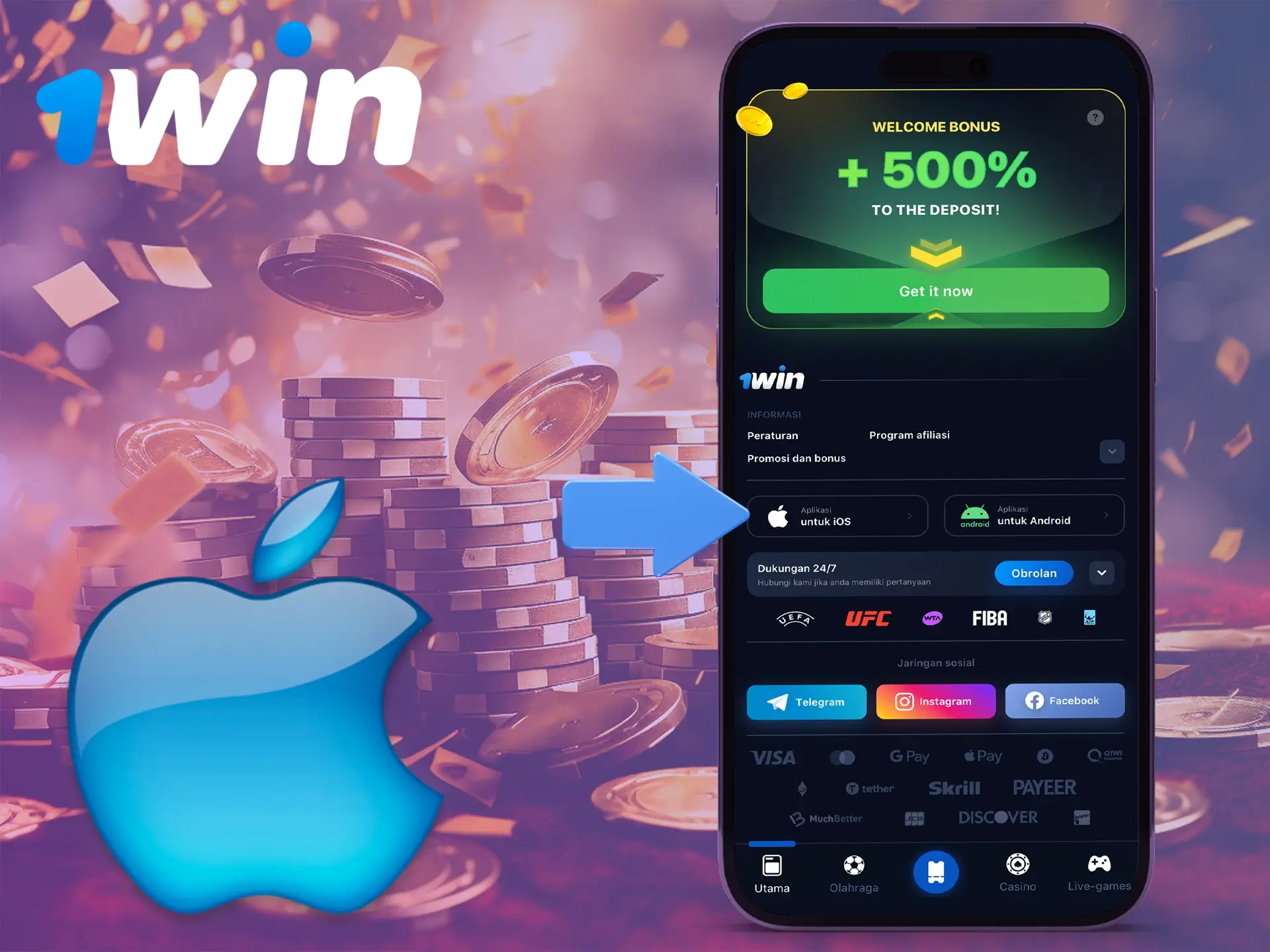 Aplikasi 1Win untuk perangkat iOS menawarkan performa yang sangat baik dan kecepatan yang memuaskan.