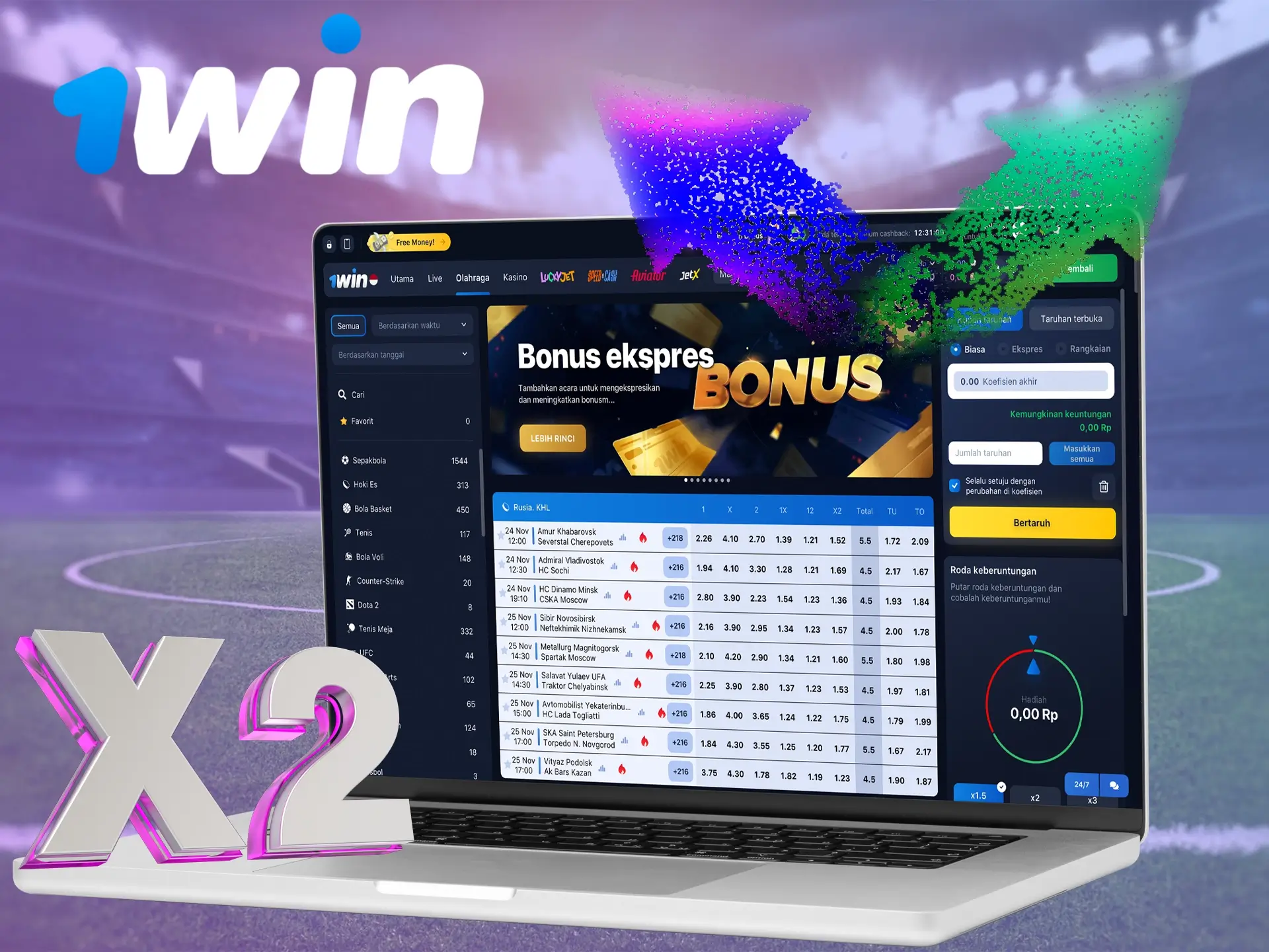 Tempatkan taruhan Anda di 1Win dan nikmati peluang tertinggi yang tersedia.