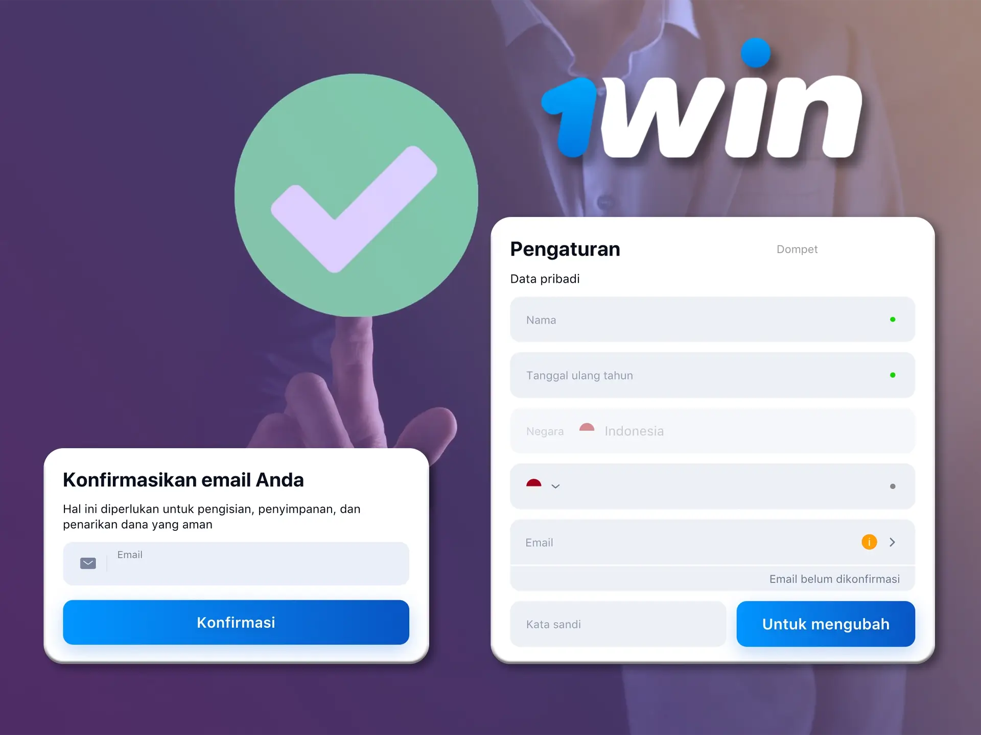 Konfirmasikan akun Anda agar mendapatkan akses ke fitur dan fungsi baru di 1Win Casino.