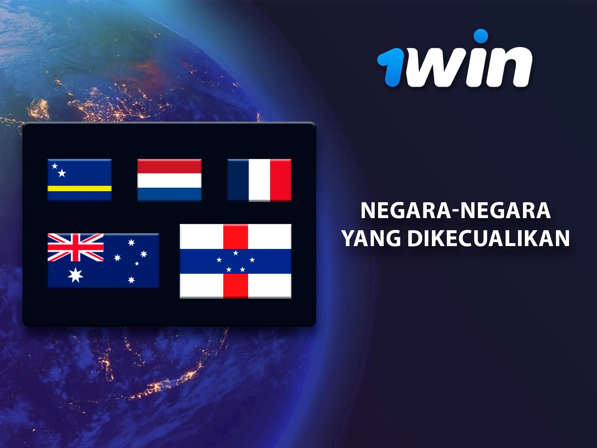 Silakan periksa daftar negara yang tidak terlayani oleh lisensi Curacao.