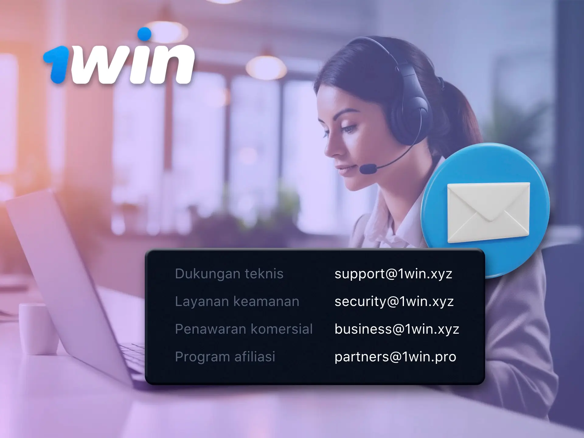 Gunakan email untuk mendapatkan informasi atau jawaban atas pertanyaan Anda.